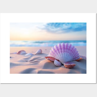 Seashell Beach Nature Serene Tranquil Posters and Art